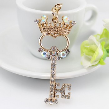 MISANANRYNE Rhinestone Crystal Pendant Charm Crown Keychain Ring Keyring Valentines Gift Women Key Chains Jewelry Hot Sale