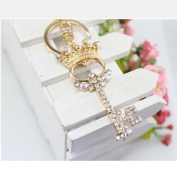 MISANANRYNE Rhinestone Crystal Pendant Charm Crown Keychain Ring Keyring Valentines Gift Women Key Chains Jewelry Hot Sale