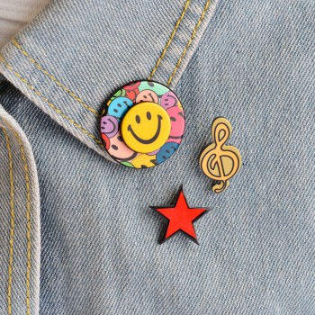 1-4 pcs/set Creative Cartoon Bear Panda Heart Music Note Smile Airplane Brooch Button Pins Denim Jacket Pin Badge Jewelry Gift