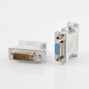 24+1 pin VGA Adapters Alloy+Plastic DVI-D Male To 15 Pin VGA Female Adapter Video Converter Fit For PC Laptop