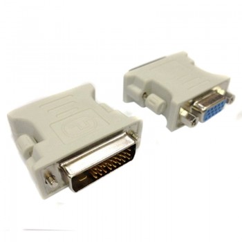 24+1 pin VGA Adapters Alloy+Plastic DVI-D Male To 15 Pin VGA Female Adapter Video Converter Fit For PC Laptop