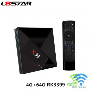 L8STAR X99 Android 7.1 TV BOX RK3399 4GB RAM 64GB ROM With Voice Remote 5G WiFi Super 4K OTT HD2.0 Smart TV BOX Set TOP BOX