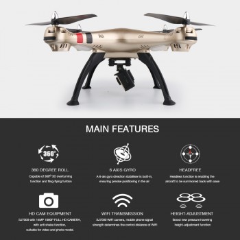 Syma X8HW WIFI FPV Fixed High Hover 2.4G 4CH 6-Axis Gyro RC Quadcopter Drone 2MP HD Camera LED Altitude Height Hold RC Dron Gift