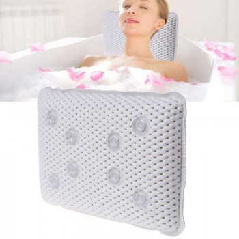 Non-slip Bathtub Pillow Soft Bath SPA Headrest Waterproof With Suction Cups NEW