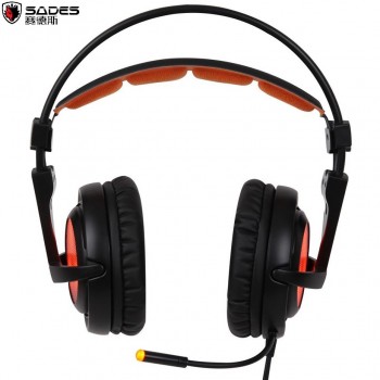 Sades A6 USB  7.1 Virtual Surround Sound Gaming Headset Headphones with Microphne Volume Control LED Vibration Bass for PC PS4