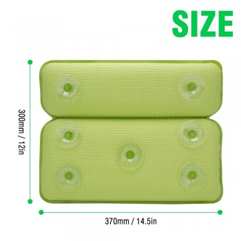 Bathroom Bath Pillow Neck Sponge Pillow Non-slip with Suction Cups 2-Panel Bathtub Headrest Waterproof Bath Head Cushion