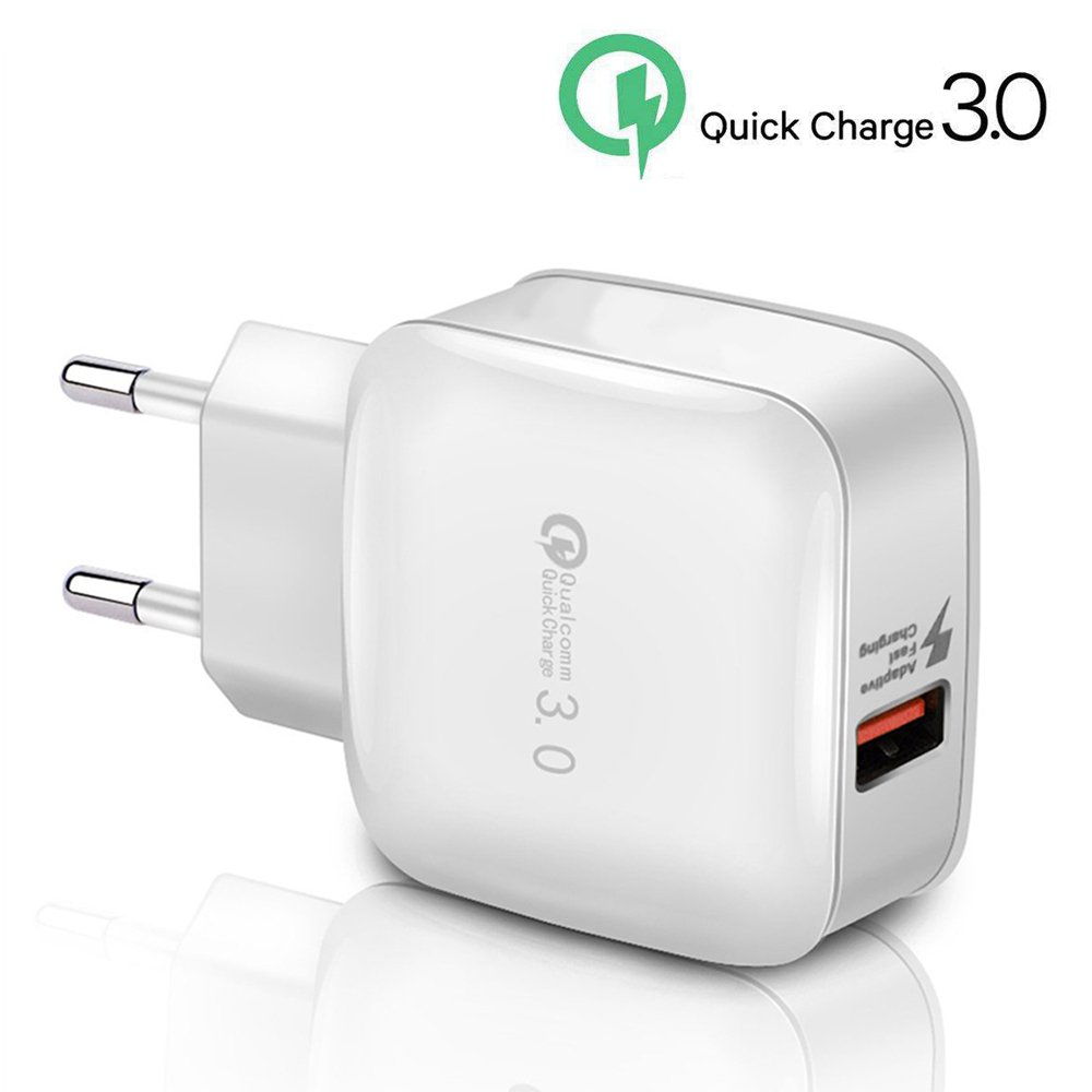 QC3.0 Fast Quick Charge USB Mobile Phone Charger Adapter Travel Wall Charging Head Plug 2.4A for iPhone 6 7 8 Samsung Smartphone