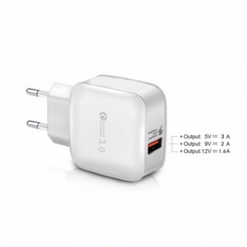 QC3.0 Fast Quick Charge USB Mobile Phone Charger Adapter Travel Wall Charging Head Plug 2.4A for iPhone 6 7 8 Samsung Smartphone