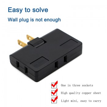 One In Three Converter 180 Degree Rotation Extension Plug Multi plug Mini Slim Wireless Outlet Travel Adapter Light Socket