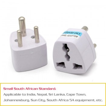 1PC 3 pin Universal UK/US/EU/AU to Small South Africa Plug India Travel Converter Adaptor AC Power Multi Outlet Adapter Socket