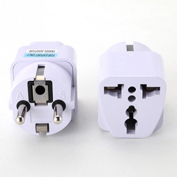 Universal UK US AU to EU AC Power Socket Plug Travel Charger Adapter Converter 2 Flat Pin