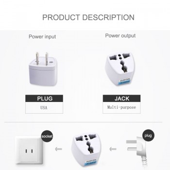 Multifunctional EU UK AU to USA Plugs adapter Power Converter Plugs 2 Pin Socket EU to America Travel Charger Adapter Converter