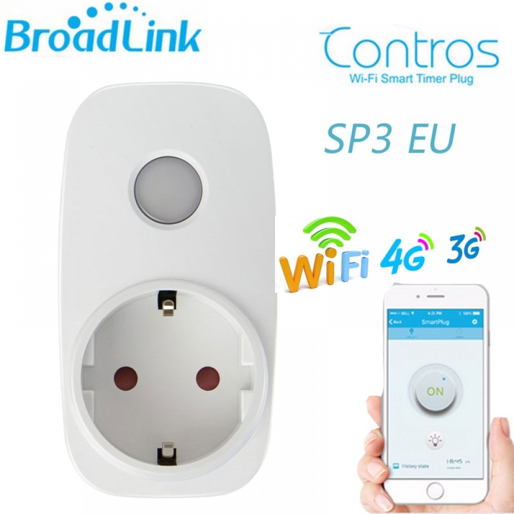 Broadlink SP3 SP CC Mini EU Contros Smart Home 16A Timer Smart Wifi Socket Plug, App Wireless Controller Works with Google Home