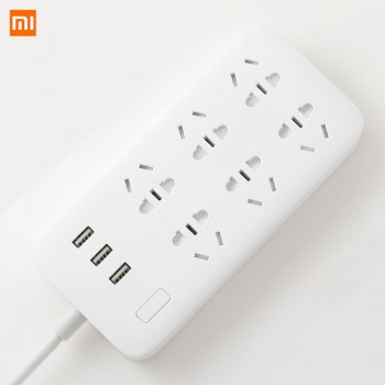 Original Xiaomi Mijia Power Strip Basic Version 6 Sockets With 3 5V 2.1A Fast Charging USB Ports White Mi Socket Solid Color