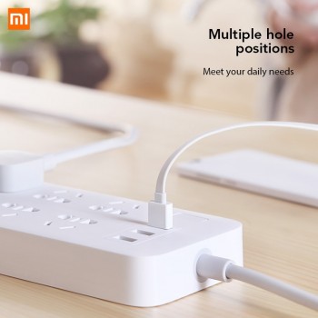 Original Xiaomi Mijia Power Strip Basic Version 6 Sockets With 3 5V 2.1A Fast Charging USB Ports White Mi Socket Solid Color