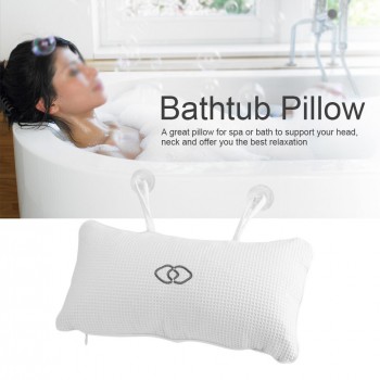 Bathroom Bath Pillow Soft Built-in PVC Air Bags Bathing Pillow Spa Bath Cushion Bathtub Pillow Head Neck Rest Suction Cup