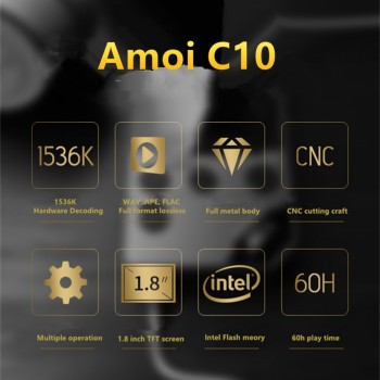 AMOI Upgrade C10 HIFI MP3 Music Player HD Hardware Decoding APE/FLAC/DSD Lossless Music Player Walkman Support TF card extension