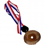 ACC913(4) Plastic Hanging Medal With Gold/Silver/Bronze color c/w Big Ribbon With Color
