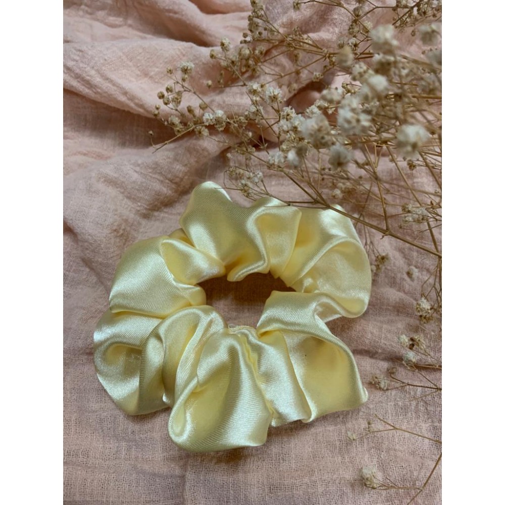 Belle Scrunchie | Yellow Satin Scrunchie for women, kids, girls | Disney Collection