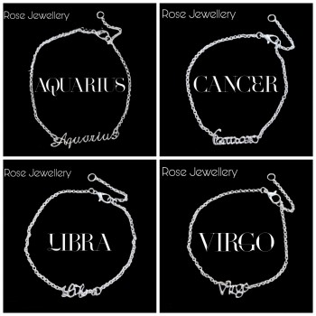 12 Zodiac Sign Silver Anklets for Women | Fashion 12 Constellation Silver Metal Jewelry Astrology 