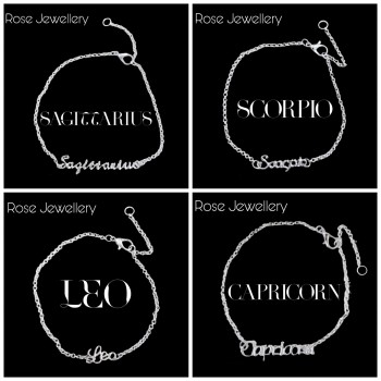 12 Zodiac Sign Silver Anklets for Women | Fashion 12 Constellation Silver Metal Jewelry Astrology 