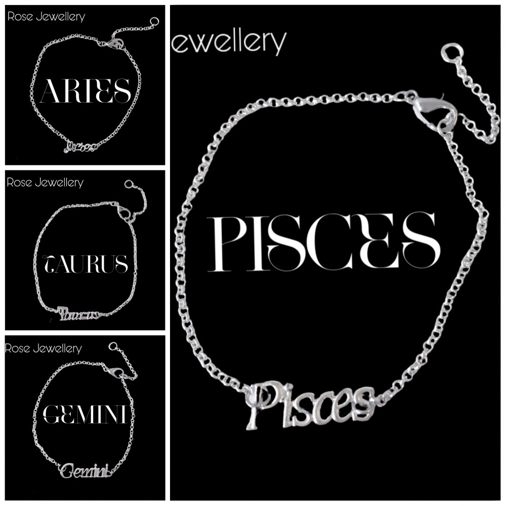 12 Zodiac Sign Silver Anklets for Women | Fashion 12 Constellation Silver Metal Jewelry Astrology 