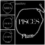 12 Zodiac Sign Silver Anklets for Women | Fashion 12 Constellation Silver Metal Jewelry Astrology 